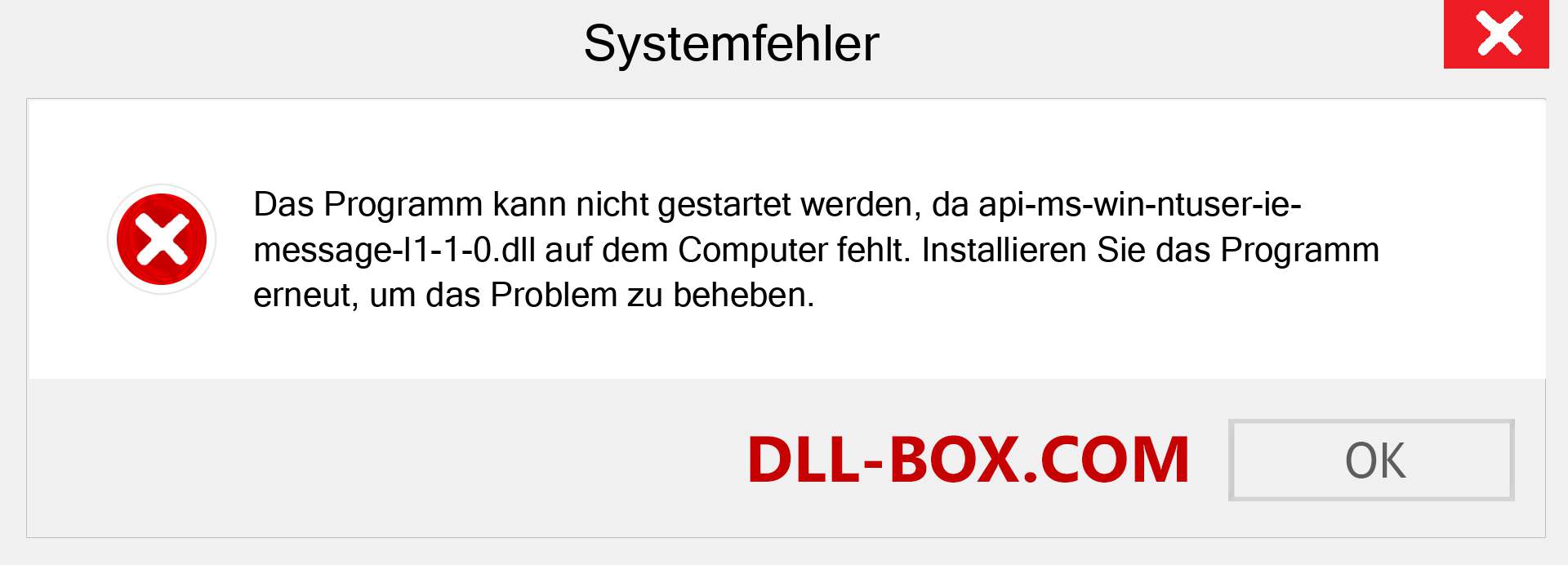 api-ms-win-ntuser-ie-message-l1-1-0.dll-Datei fehlt?. Download für Windows 7, 8, 10 - Fix api-ms-win-ntuser-ie-message-l1-1-0 dll Missing Error unter Windows, Fotos, Bildern